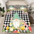 thumbnail image 2 of Homewish Cute Gnome Twin Sheet Sets,Colorful Flower Tulip Twin Fitted Sheet,White Black Classic Checkered Flat Sheet For Girls Kids,Luxury Bedroom Decor,3pcs, 2 of 7