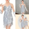 thumbnail image 2 of Tassels Sleeveless Flapper Dress Latin Dance Dress Salsas Dancewear Dancer Outfits, 2 of 14