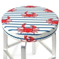 thumbnail image 3 of Picia Cute Red Crabs With Nautical Pattern Round Stool Covers Comfy Seat Covers Stretch Removable Washable Chair Slipcover Round Bar Chair Cushion Cover-12 inch, 3 of 7