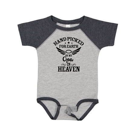 

Inktastic Handpicked for Earth by My Opa in Heaven with Angel Wings Gift Baby Boy or Baby Girl Bodysuit