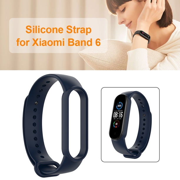 Correa de silicona para reloj inteligente para Mi Band 6/6 NFC/5 (azul oscuro)