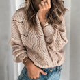 thumbnail image 6 of Sweaters for Women 2025 Fall Winter Long Sleeve Crewneck Hollow Out Knit Sweater Jumper Top Womens Pullover Sweaters, 6 of 8