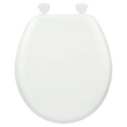 Mayfair Round Enameled Wood Toilet Seat in White with Easy·Clean Hinge