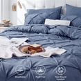 thumbnail image 4 of U by Bedsure Full Comforter Set Slate Blue, Bed in a Bag Full Size Bedding, 7 Pieces Pinch Pleat All Season Comforter with Sheets, Pillowcases & Shams, 4 of 9
