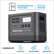 Geneverse HomePower TWO PRO 4,400/2,200-Watt LiFePO4 Portable Power Station and Solar Generator, Up to 64-Hour Refrigerator Runtime, with GFCI Outlets, USB Ports and Mobile App Control