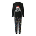 thumbnail image 3 of Jaweiwi Family Matching Christmas Pajamas Set Letter String Lights Print Holiday Pajamas Sleepwear Dad Mom Kids PJs, 3 of 9