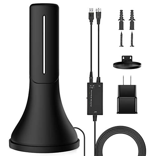 Amplified HD Digital TV Antenna 2019 Upgraded Version Works for Fire tv Stick 130+Miles Long-Range Reception Indoor HDTV Antenna with Amplifier Support 4K 1080P VHF UHF TV Channels