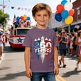 thumbnail image 4 of VNKIDY Boys Kids Patriotic Crew Neck T Shirt Short Sleeve USA 1776-2026 250 Years Jet Airplane Flag Design Print Tee For Independence Day Casual Wear Cozy Top, 4 of 5