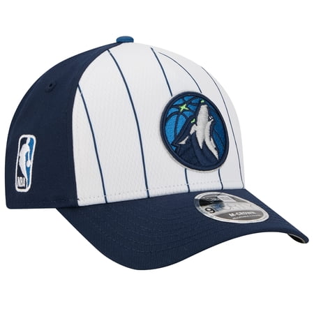 Men s New Era White/Navy Minnesota Timberwolves 2025 NBA Tip Off M-Crown A-Frame 9FORTY Adjustable Hat