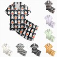 thumbnail image 4 of KPOPLK Girls Satin Pajamas Set Halloween Button Down Silk 2 Piece Pj Sets Ruffle Short Sleeve Sleepwear,Size 4-5 Years, 4 of 9