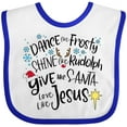 thumbnail image 3 of Inktastic Dance Like Frosty, Shine Like Rudolph, Give Like Santa Boys or Girls Baby Bib, 3 of 4