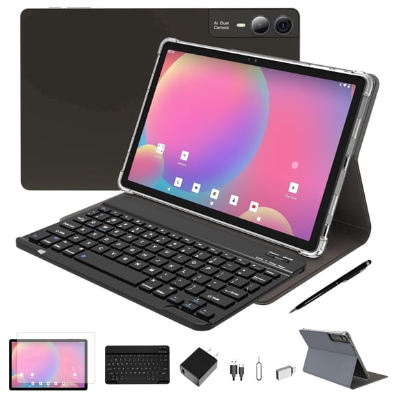 2026 Newest 11 inch Android 14 Tablet,18GB 128GB, 2K Display, T616 , 9000mAh, Quad Speakers ,Tablet with Keyboard,case, Pen