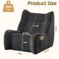 thumbnail image 2 of Noble House Oversized Bean Bag Chair with Armrests, Comfy Lazy Floor Accent Sofa for Living Room & Bedroom, Gray, 2 of 10