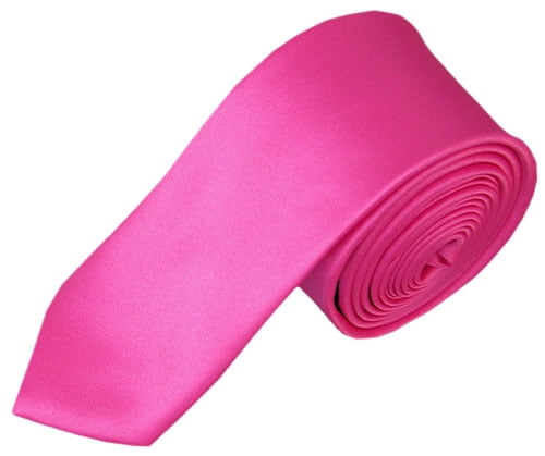 Solid Hot Pink Skinny Men's Necktie