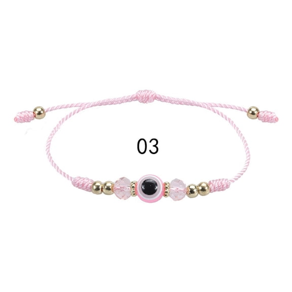 K-KED 2Pcs Resin Demon's Eye Crystal Boy Girl Lucky Hand Rope Adjusted Weave Bracelets-3-2PCS