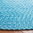 thumbnail image 3 of SAFAVIEH Braided Evangeline Bordered Machine Washable Reversible Area Rug, Aqua, 4' x 4' Round, 3 of 8