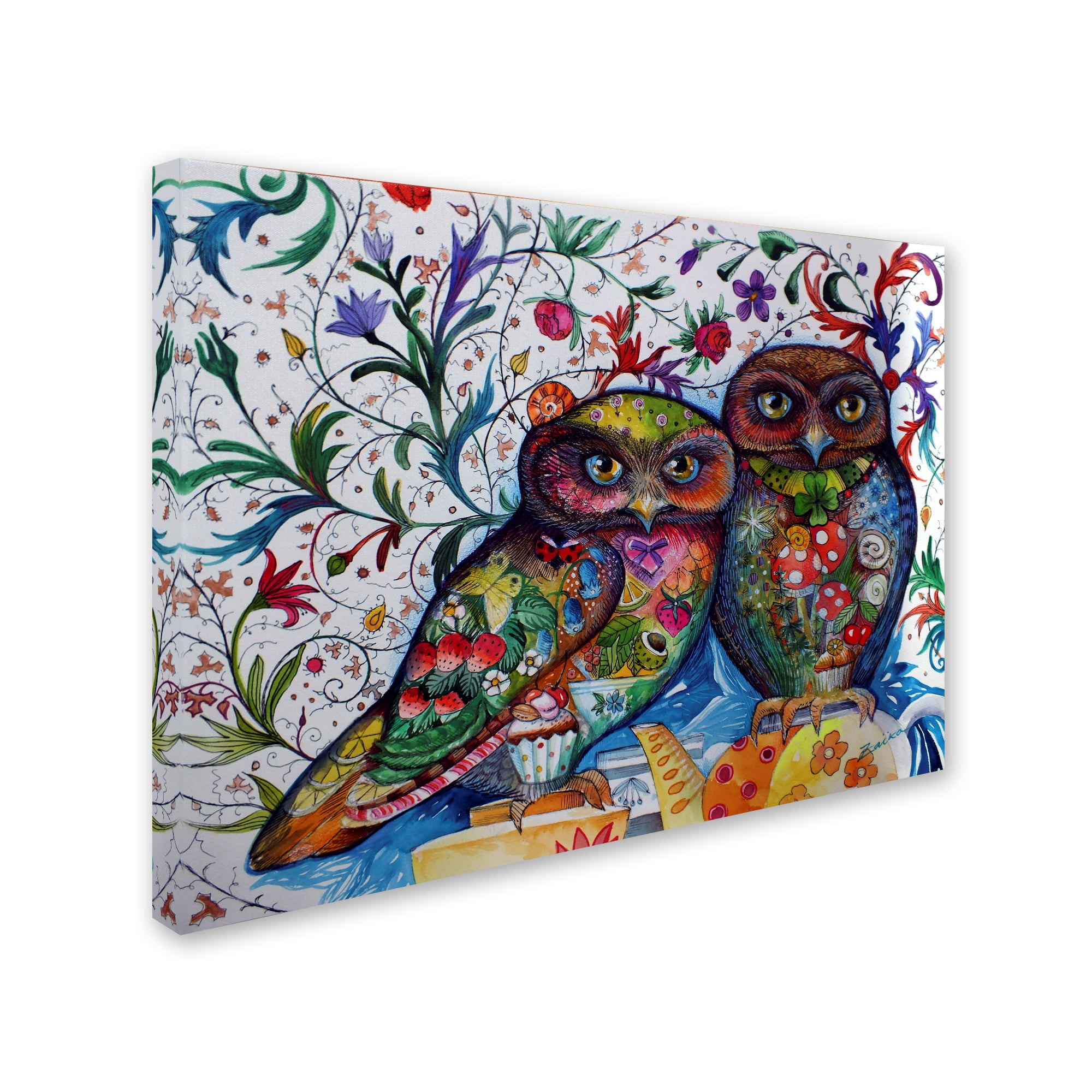 Trademark Fine Art 'Middle Ages Owls' Canvas Art by Oxana Ziaka