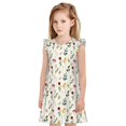 thumbnail image 2 of Girls Nightgowns - Mini Flower Watercolor Soft Comfort Flutter Sleeves Night Sleep Dress Sleepwear for Toddler Girl Pajamas Pjs, 2 of 7