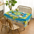 thumbnail image 2 of Summer Tablecloth 60×84 Inch Rectangular, Blue Yellow Lemon Vintage Pattern Washable Table Cover for Party Picnic Dinner Decor, 2 of 6