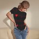thumbnail image 3 of Fotbe Cardiogram and Heart Body de Mujer con Cuello Redondo y Mangas Cortas, Sin Mangas Ajustado, Suave, Cómodo y Básico-Large, 3 of 7