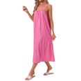 thumbnail image 4 of INSPIRE CHIC Women's Nightgowns Stripe Loungewear Long Nightshirts Adjustable Strap Camisole Sleepshirt Pajama Dresss M Pink, 4 of 6