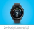 thumbnail image 3 of Garmin fēnix® E – 47 mm, AMOLED, Premium Multisport GPS Smartwatch, Long-Lasting Battery Life, Slate Gray Steel with Black Band, 3 of 5