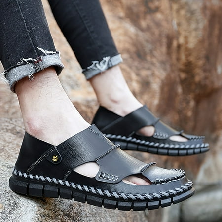 

Men s Solid Colour Close Toe Sandals Men s Outdoor Activities Comfy Non Slip Durable Rubber Sole Beach Water Shoes