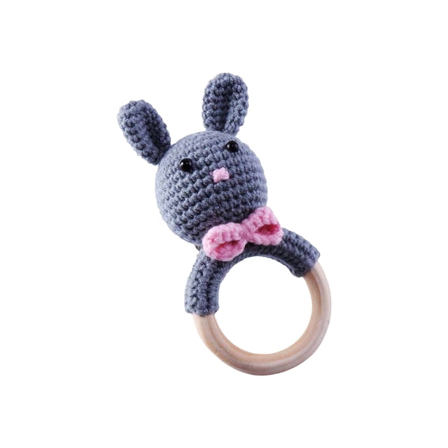 Agiferg Cartoon Knitting Handmade Crochet Knitting Rattle Ring Suzuki Ring