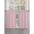 thumbnail image 3 of Tier Curtains 45 Inches Long, Pink Window Treatment Curtain Drapes, Grid Checkered Plaid Gingham Lattice Trellis Small Curtain Drapes for Bathroom Laundry Room, 27.5"x45", 2 Panels, 3 of 7