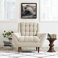 thumbnail image 5 of Armchair Accent Chair, Beige, Fabric, Living Kitchen Cafe Bistro Hospitality Restaurant, Modern Contemporary HB32710, 5 of 5