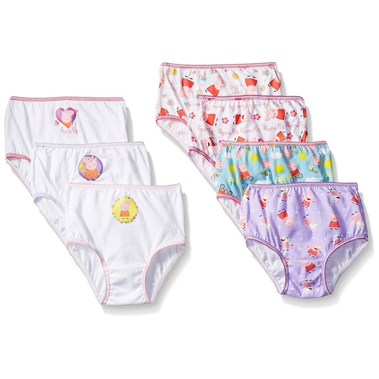 Peppa Pig Little Girls Panties 7 PAIR of Underwear Briefs Size 2T-3T, 4T