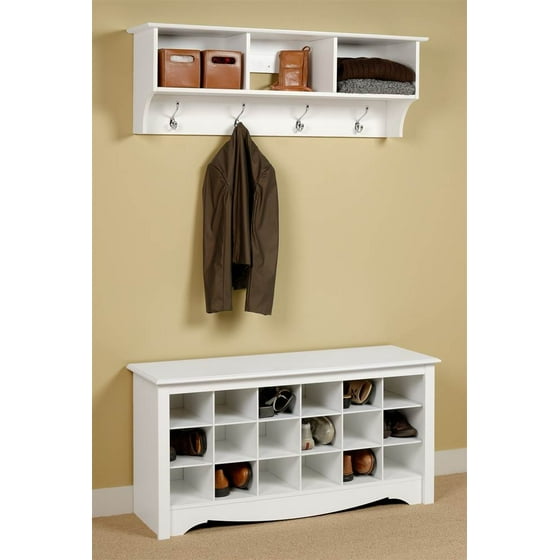 Entryway Wall Mount Coat Rack w Shoe Storage Bench in Entryway Wall Mount Coat Rack w Shoe Storage Bench in