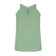 thumbnail image 6 of asdoklhq 2023 Summer Fall Womens Tops Clearance under $5 Womens Blouse Halter Tank Tops Summer High Neck Sleeveless Chiffon Tops Light Blue S, 6 of 7