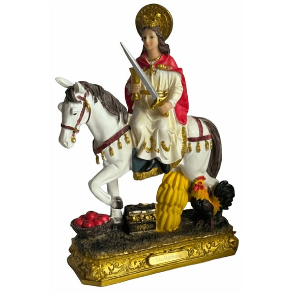 Sta. Barbara 12" Bárbara de Nicomedia Santa y Mártir Patrona De Los Mineros Resin Religious Figure