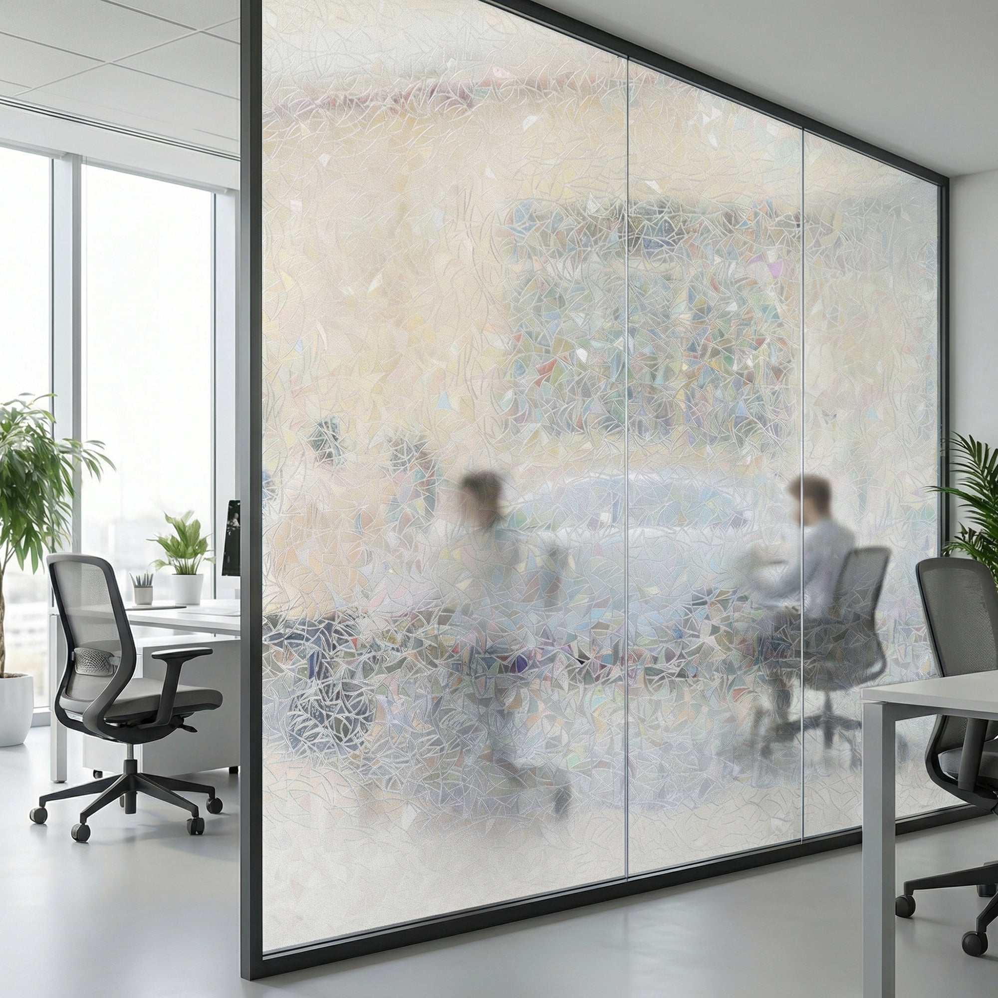 Unique Bargains Static Cling Frosted Window Privacy Film Multicolor 39.4" x 23.6"