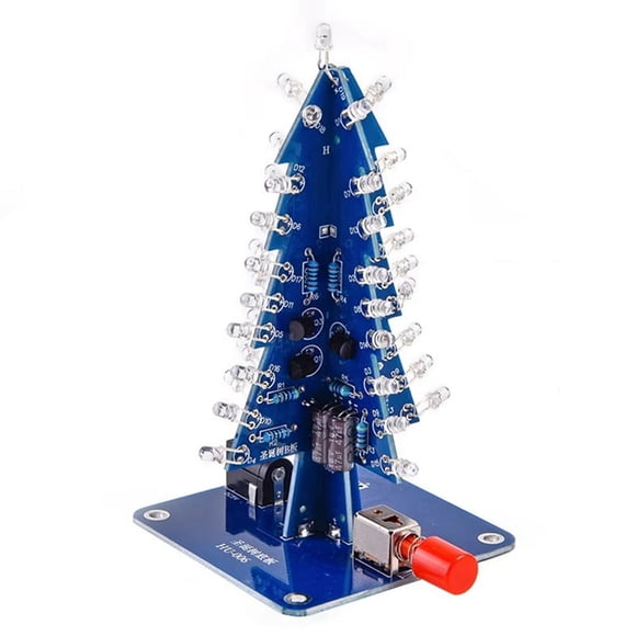 Kit de Bricolage Arbre de Noël LED Clignotant RGB Électronique Soudure Arbre de Noël 3D Coloré Kit de Bricolage pour Pratique de Soudure