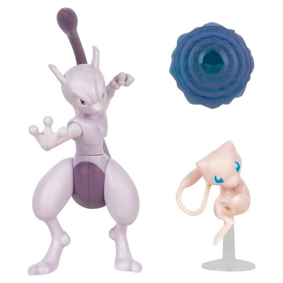 Pokémon  Battle Figure 2 Pack - Features 2-inch Mew & 4.5-Inch Mewtwo Battle Figures