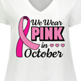 thumbnail image 4 of Inktastic Breast Cancer Awareness We Wear Pink in October Women's Plus Size V-Neck T-Shirt, 4 of 5