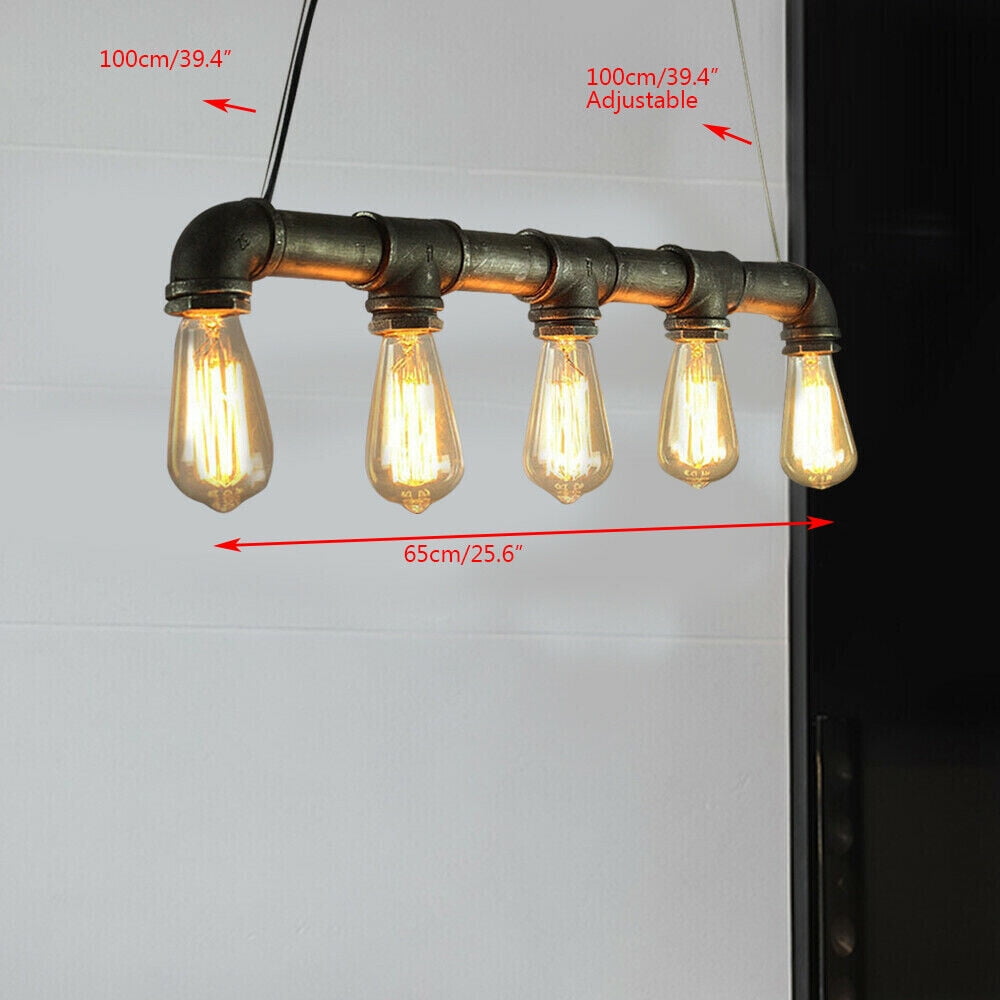 Water Pipe Ceiling Light Chandelier Steampunk Pendant Lamp Light Fixture