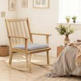 thumbnail image 4 of Gymax 2PCS Wooden Rocking Chair w/Removable Cushion & Ergonomic Slatted Backrest, 4 of 10
