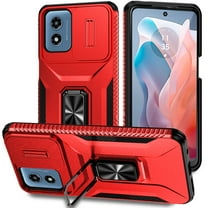 Allytech Rugged Case for Motorola G Stylus 5G (2024), [Slide Camera Cover] [360° Rotating Kickstand] [Military Protection] [Magnetic Car Mount] Non-Slip Anti-Scratch Shockproof Heavy Duty Case - Red