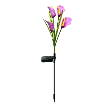 

3 PCS Solar Outdoor Calla Lily Flower Lights Patio Ground Plug Grassland Lights Garden Decoration ornamental Lights