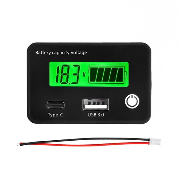 1. 18W QC3.0 Solar Battery Monitor with Memory Function for LiFePO4/Lithium Acid Car Batteries
