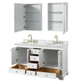 thumbnail image 3 of Wyndham Collection Deborah 60" Wood Double Bathroom Vanity in White/Brushed Gold, 3 of 6