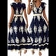 thumbnail image 3 of Vestidos de Verano para Mujer 2025, Vestidos Casuales con Mangas con Volantes, Vestidos de Playa Bohemios, Azul Marino, S, 3 of 6