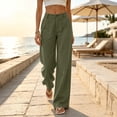 thumbnail image 5 of ClodeEU Women's Elastic Waist Straight Leg Pants With Pockets,Solid Color Casual Fashion Trousers ,Women's Plus XXL, 5 of 5