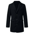 thumbnail image 6 of HAXMNOU Men Wool Coat Winter Trench Coats Long Sleeve Button Up Jacket Outwear Overcoat&nbsp; Navy XL, 6 of 7