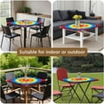 thumbnail image 5 of Tie Dye Heart Accent Mandala Pattern Square Fitted Tablecloth with Elastic Edge,Square Table Cover,Washable Elastic Table Cover for Home Kitchen Party Decor 34"x34", 5 of 6