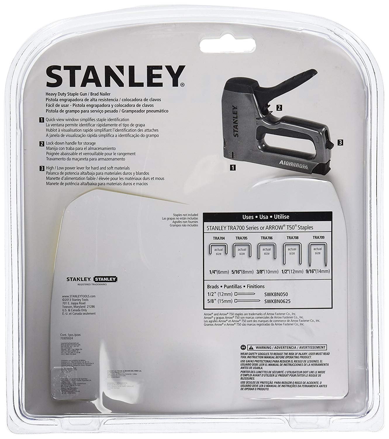 Stanley Products Plastic Light Duty Grey Staple Gun #TR40 (6/Pkg