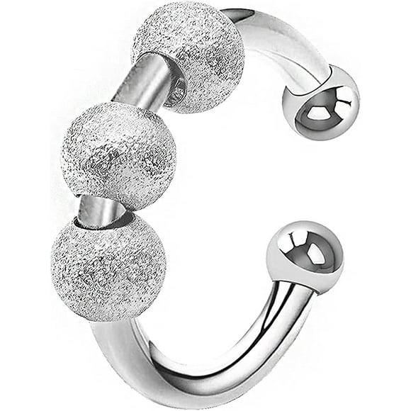 Heytea Anti Anxiety Ring With Anxiety Ring Fidget Rings with Beads Anxiety Open Rings Fidget Spinner Rings for Women Men - -